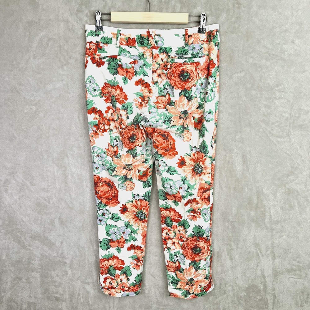 Anthropologie Cartonnier Pants Women's Floral Crop Slacks Sz 6 Bloomcore Cottage - Picture 2 of 10